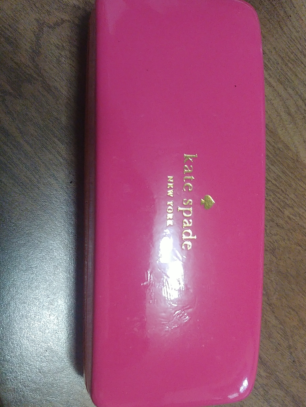 kate spade Hot Pink Sunglasses Case with Gold Logo